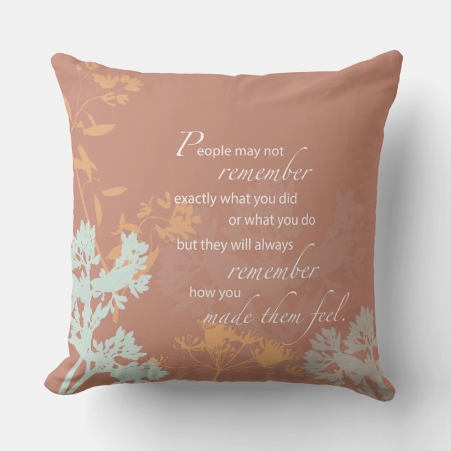 Chef Day Vild Flower Silhouettes på Brown Kudde (Framsida)