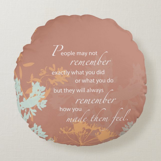 Chef Day Vild Flower Silhouettes på Brown Rund Kudde (Framsidan)