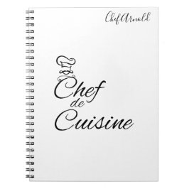 Chef de Cuisine Anpassade Namn Anteckningsbok