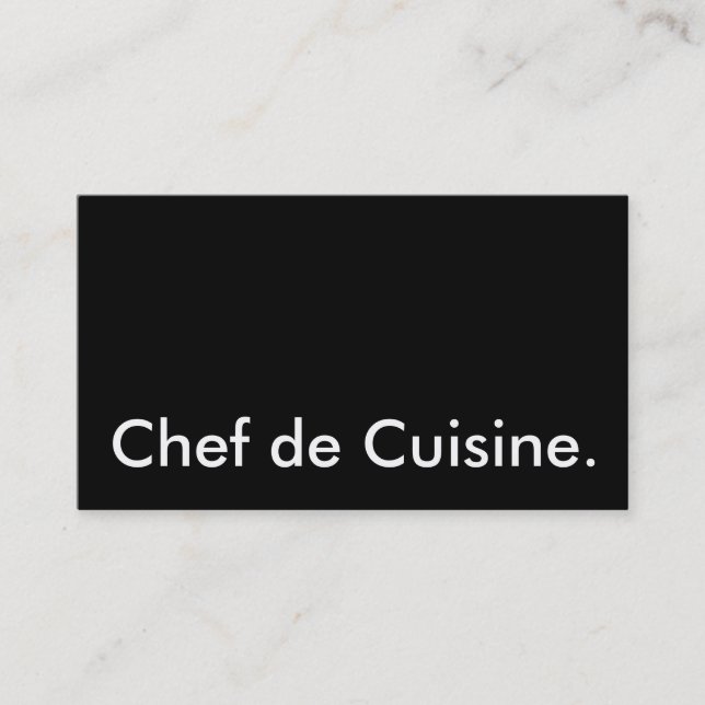 Chef de Cuisine. Visitkort (Framsida)