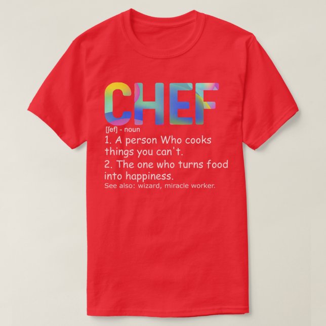 Chef Definition Chef & Cook Funny Cooking Culinary T Shirt (Design framsida)
