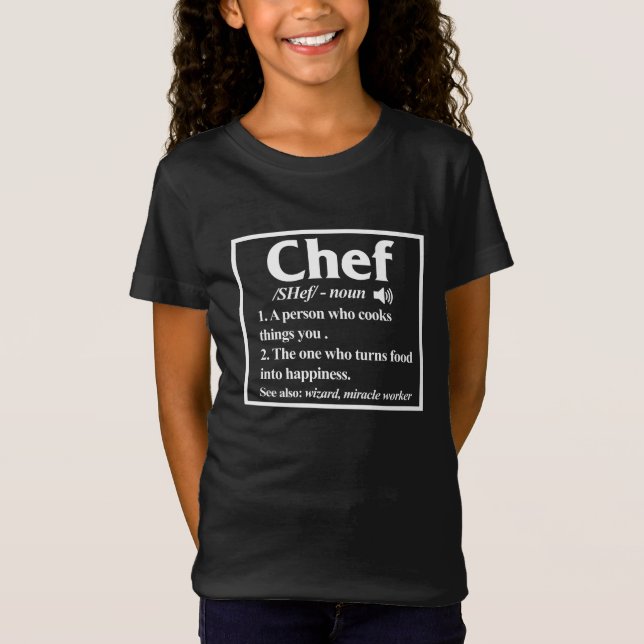 Chef Definition Cook Cooking Kitchen Food Maker T Shirt (Framsida)
