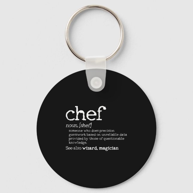 Chef Definition - Funny Dictionary Cooking Gift Ta Nyckelring (Framsida)