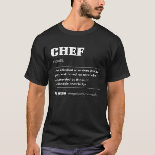 CHEF Definition Tee Chefs Gift Culinary Roligt Kri
