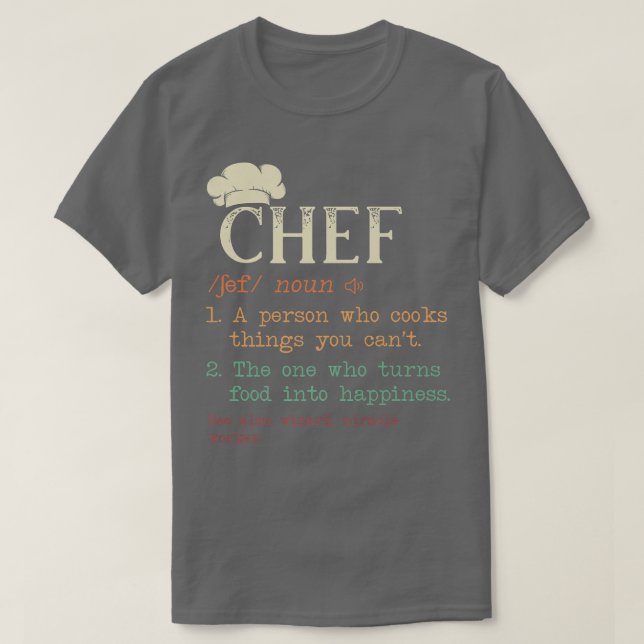 Chef-definition, tryckt kock t shirt (Design framsida)