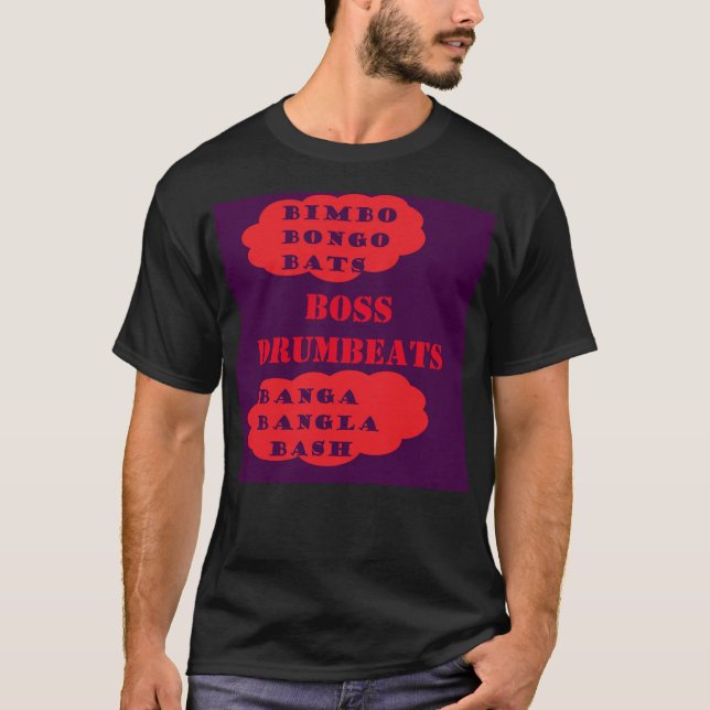 Chef drummisat sten logotyp röd lila t shirt (Framsida)