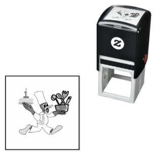 Chef Ducky Kazoo Birthday Self Inking Rubber Frimä Självfärgande Stämpel