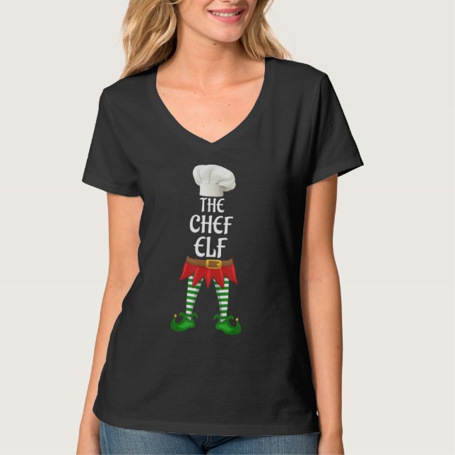Chef Elf-familjens matchningsgrupp jul Party T Shirt (Framsida)