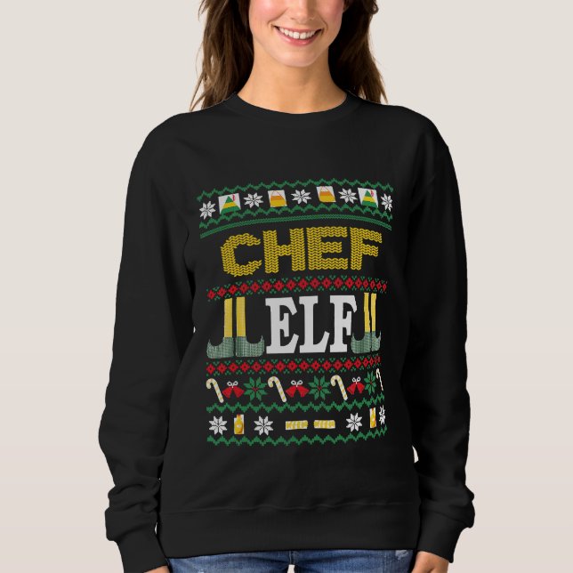 Chef Elf jul T Shirt (Framsida)