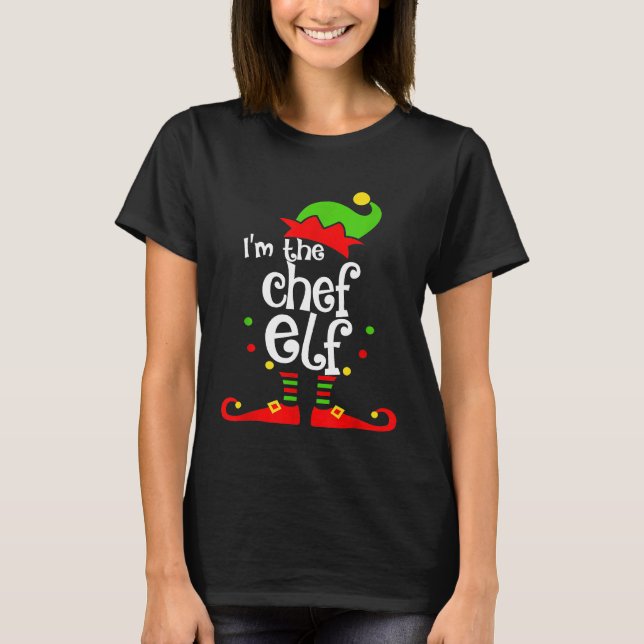 Chef Elf-juldräkten Mamma Pappa Julafton T Shirt (Framsida)