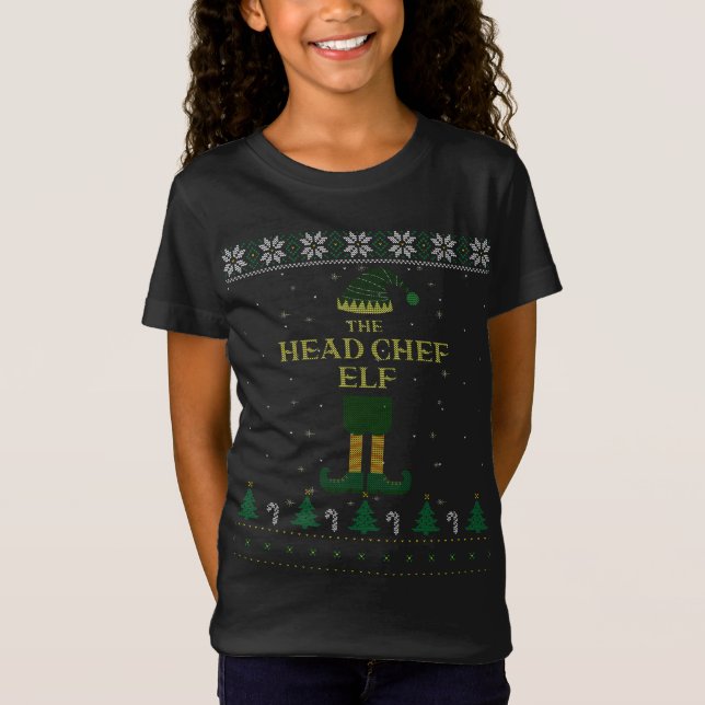 Chef Elf Matching Family Ugly jul S T Shirt (Framsida)