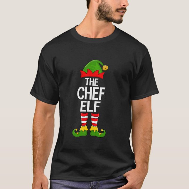 Chef Elf Xmas Matching Family Elf Squad Christmas  T Shirt (Framsida)