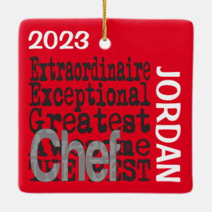 Chef Extraordinaire-ANPASSNINGSBAR Julgransprydnad Keramik
