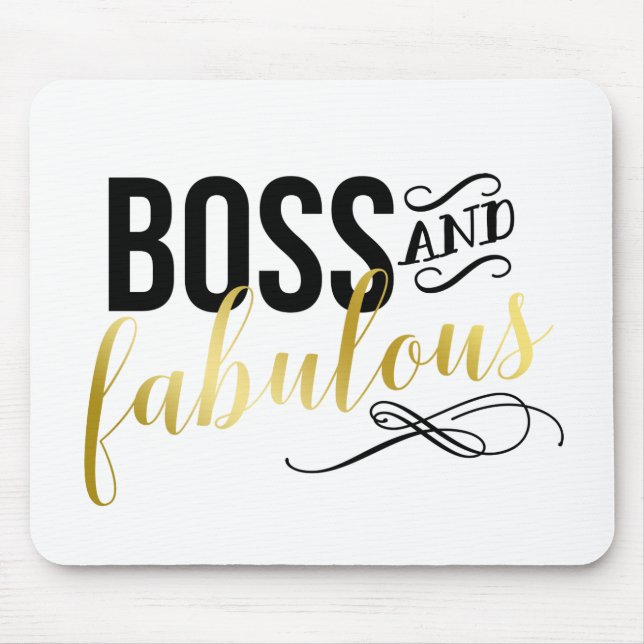 Chef & Fabulous | Guld & Black Typography Musmatta (Framsidan)
