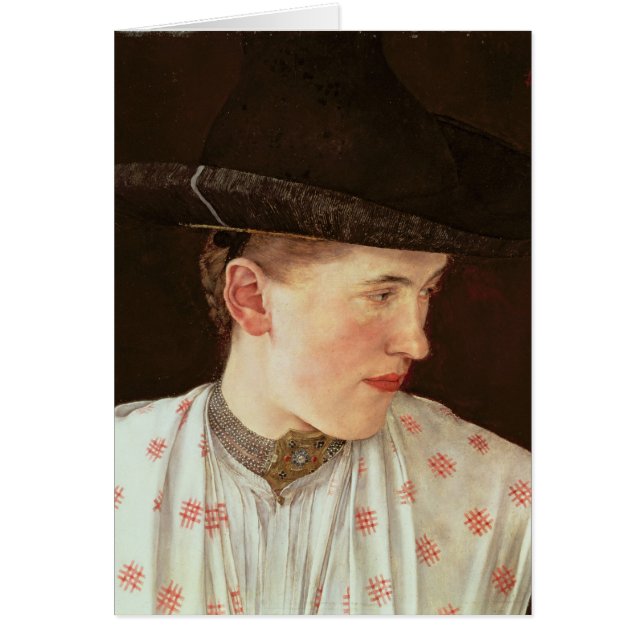 Chef för en barnflicka, 1880 hälsningskort (Framsidan)