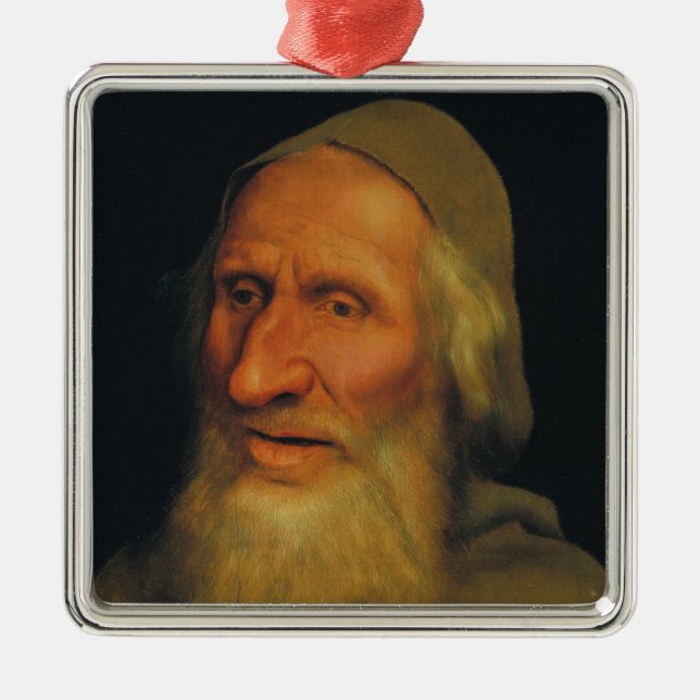 Chef för en gammal man (av Quentin Metsys) Julgransprydnad Metall (Framsidan)