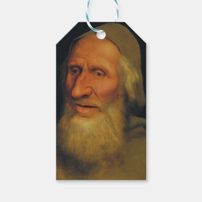 Chef för en gammal man (av Quentin Metsys) Presentetikett (Framsidan)