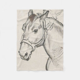 Chef för en häst (av Alfred Dehodencq) Fleecefilt