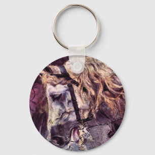 Chef för en häst av Giovanni Boldini, Vintage Art Nyckelring