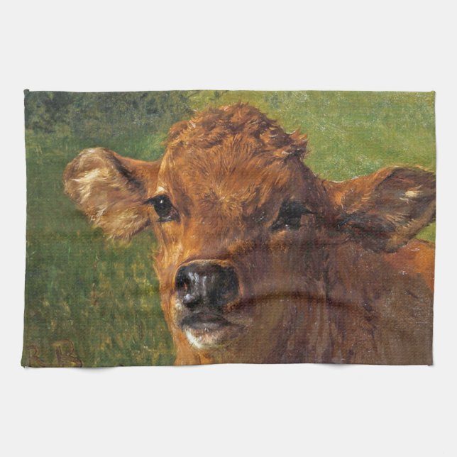 Chef för en kalv (av Rosa Bonheur) Kökshandduk (Horisontell)