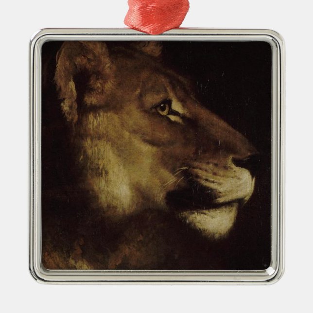 Chef för en Lejon (Vild Animal) Julgransprydnad Metall (Framsidan)
