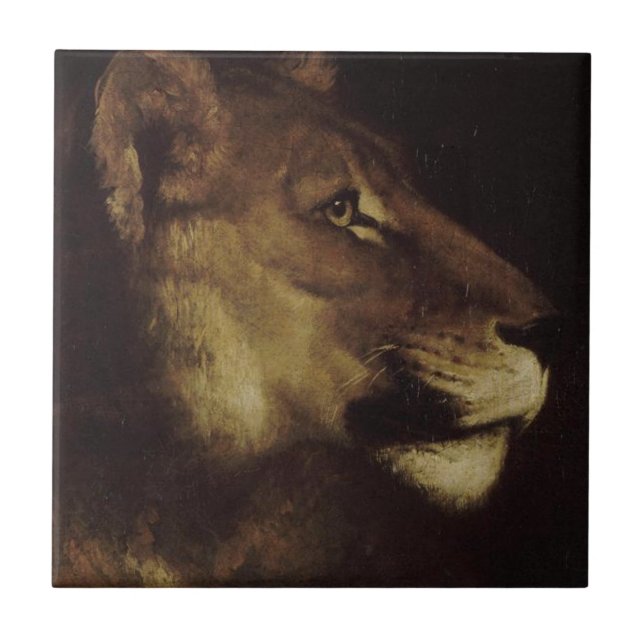 Chef för en Lejon (Vild Animal) Kakelplatta (Framsidan)