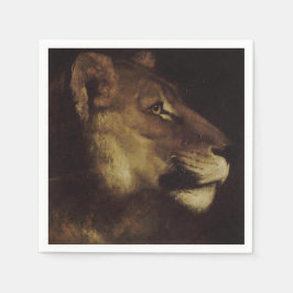 Chef för en Lejon (Vild Animal) Pappersservett
