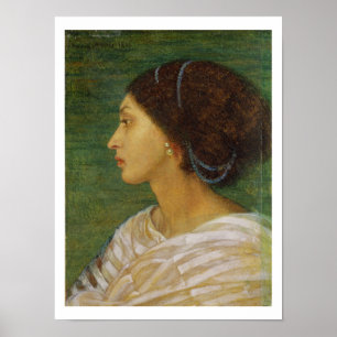 Chef för en Mulatto Woman, 1861 (olja på papper lä Poster
