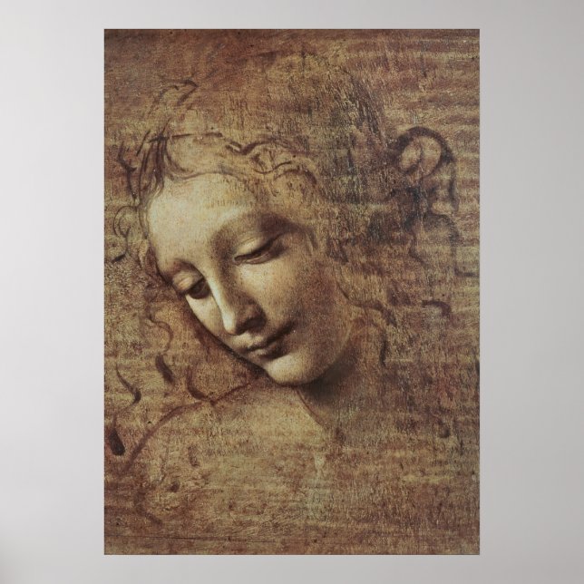 Chef för en ung kvinna med Tousled Hair eller Leda Poster (Framsidan)