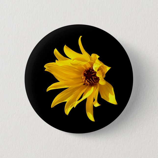 Chef för gult daisy Helenium Badge Knapp (Framsida)
