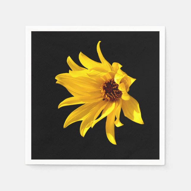 Chef för gult daisy Helenium Papper Napkins Pappersservett (Framsidan)