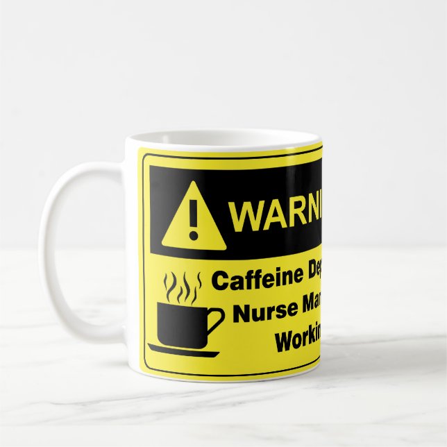 Chef för koffeinvarningssjuksköterska kaffemugg (Vänster)