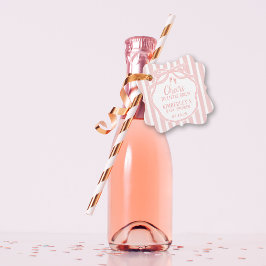 Chef för Little Girls Bow Rosa Girl Champagne Gåvor Etiketter