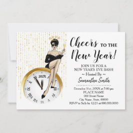 Chef för nyåret Glitter Girls Natt ut Inbjudningar