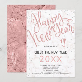 Chef för nyåret Ro Guld Marble Party Inbjudningar