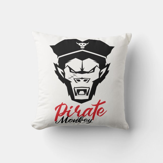 Chef för Pirat Monkey T-Shirt Kudde (Framsida)
