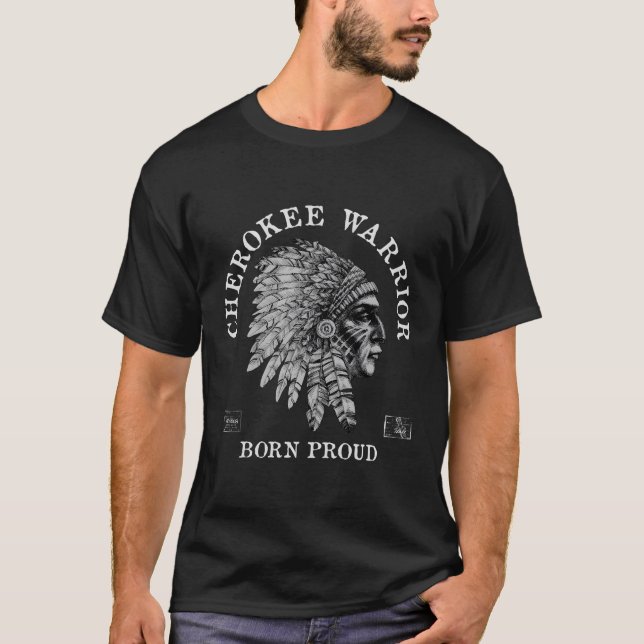 Chef för Pridet i Cherokee Warrior Indian T Shirt (Framsida)