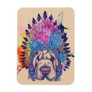 Chef för Sharpei indianindier Magnet
