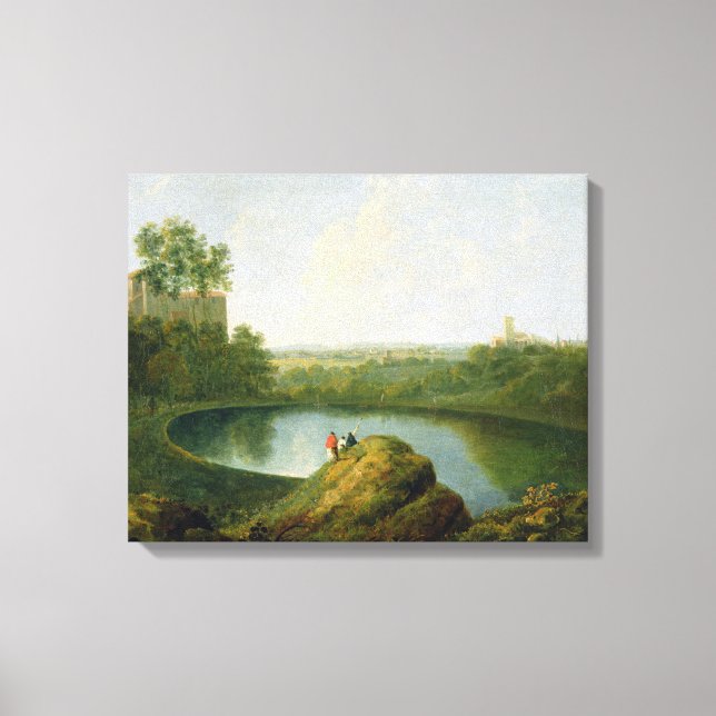 Chef för Sjö Nemi (olja på canvas) Canvastryck (Framsida)