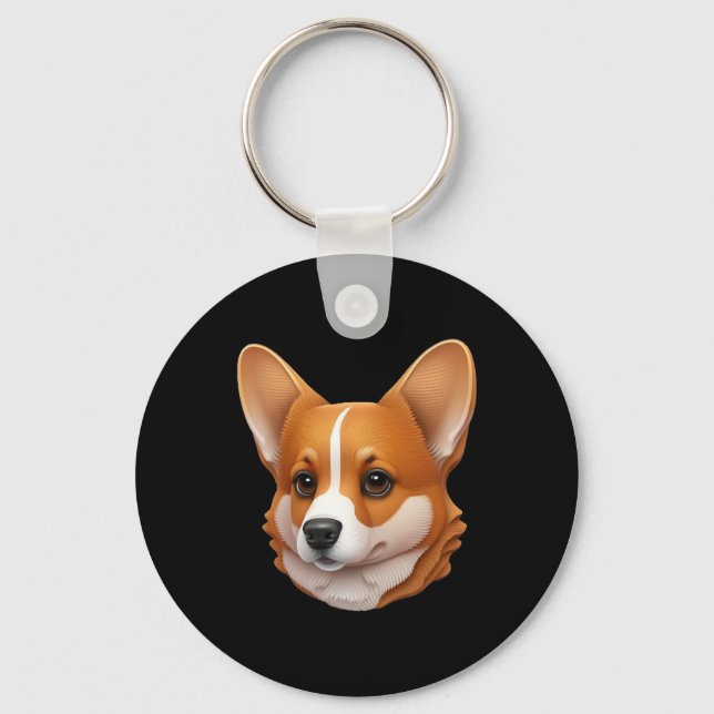 Chef för söt corgi nyckelring (Framsida)