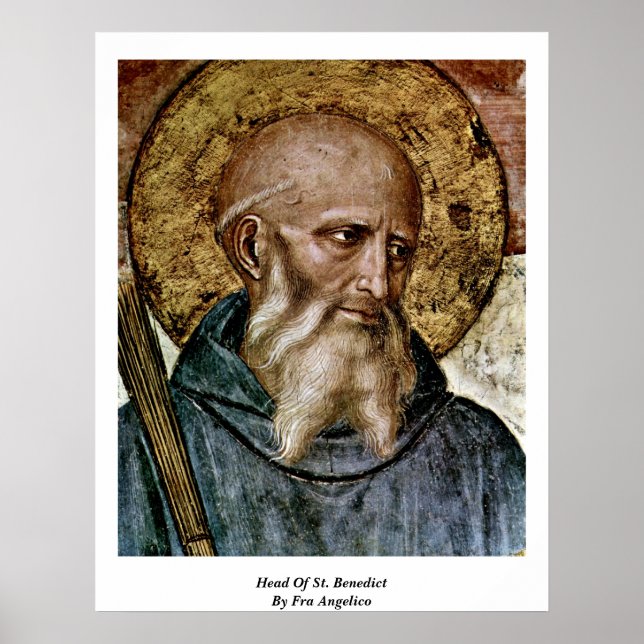 Chef för St. Benedict av Fra Angelico Poster (Framsidan)