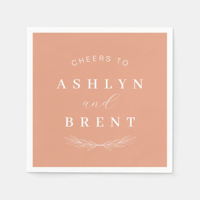 Chef för Terracotta Bröllop Cocktail Napkins Pappersservett (Framsidan)