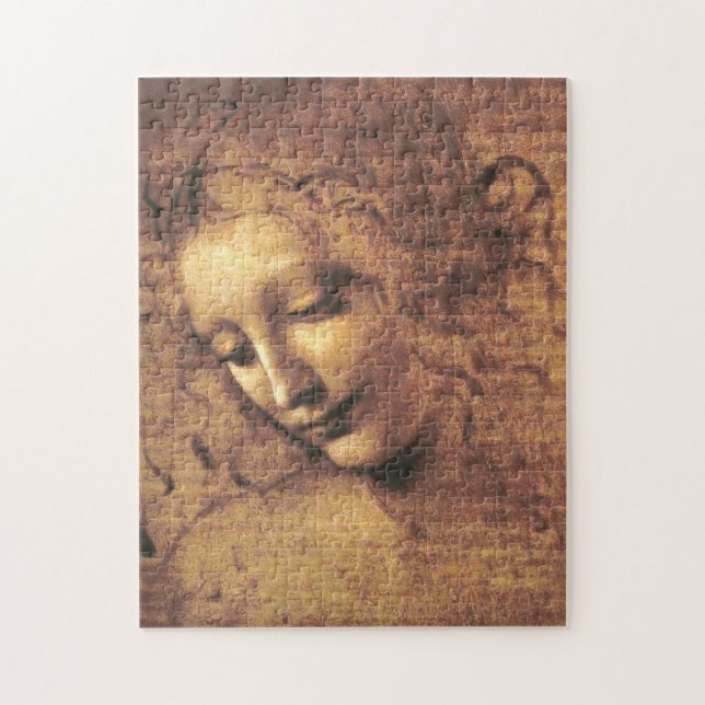 Chef för Woman La Scapigliata Leonardo Da Vinci Pussel (Vertikal)