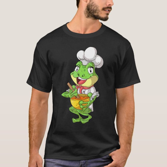 Chef Frog  Kokande Groda T Shirt (Framsida)