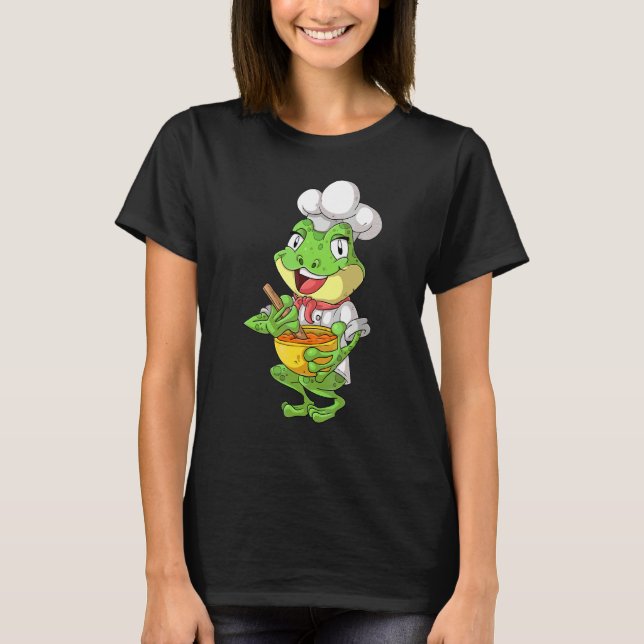 Chef Frog  Kokande Groda T Shirt (Framsida)