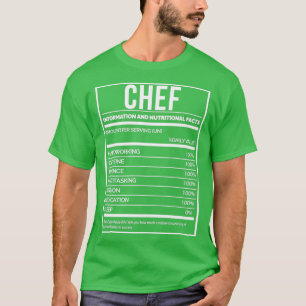 Chef Funny Cooking Nutrition Label T Shirt