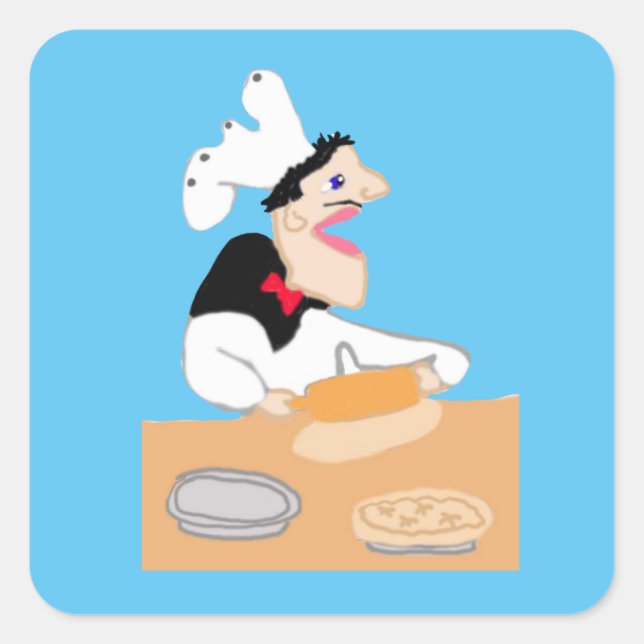 Chef Fyrkantigt Klistermärke (Framsida)