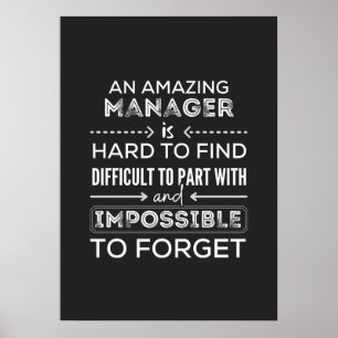 Chef, Gift for Manager, en verkligt Underbar chef Poster