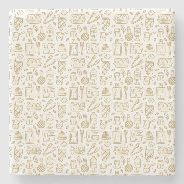 Chef Gift | Lycka är livets blomma Stenunderlägg (Framsidan)