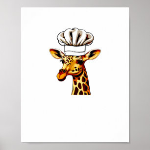 Chef Giraff - Söt Giraff I En Kockhatt Giraff Poster